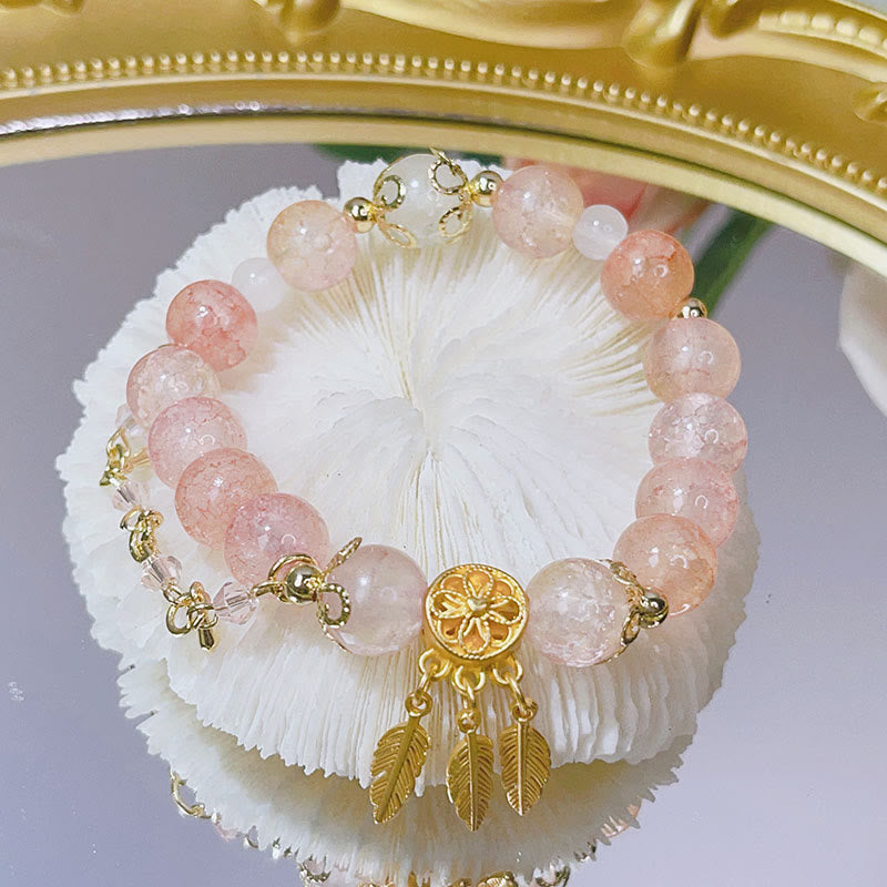 Handcrafted Glass Bead Dreamcatcher Charm Bracelet for Spiritual Connection