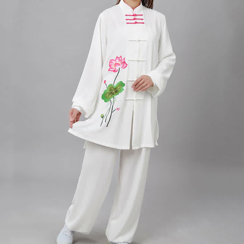 Lotus Print Flowing Qi Gong Meditation Two-Piece Set