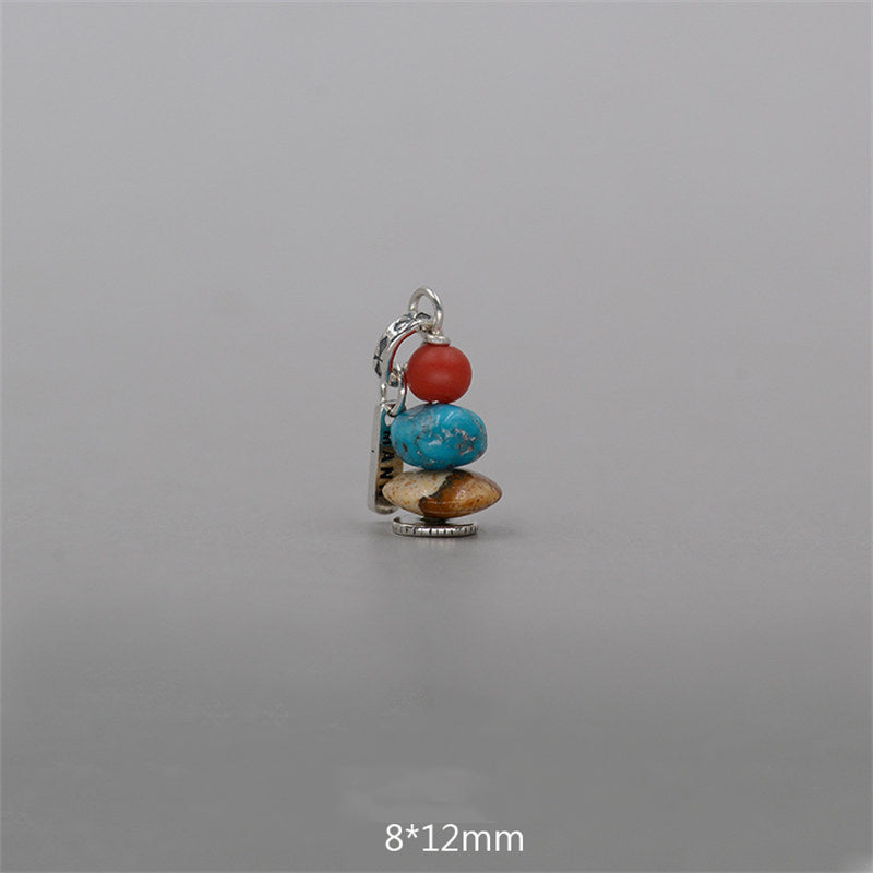 Zen Cairn Labradorite Various Crystals Calm Pendant Necklace