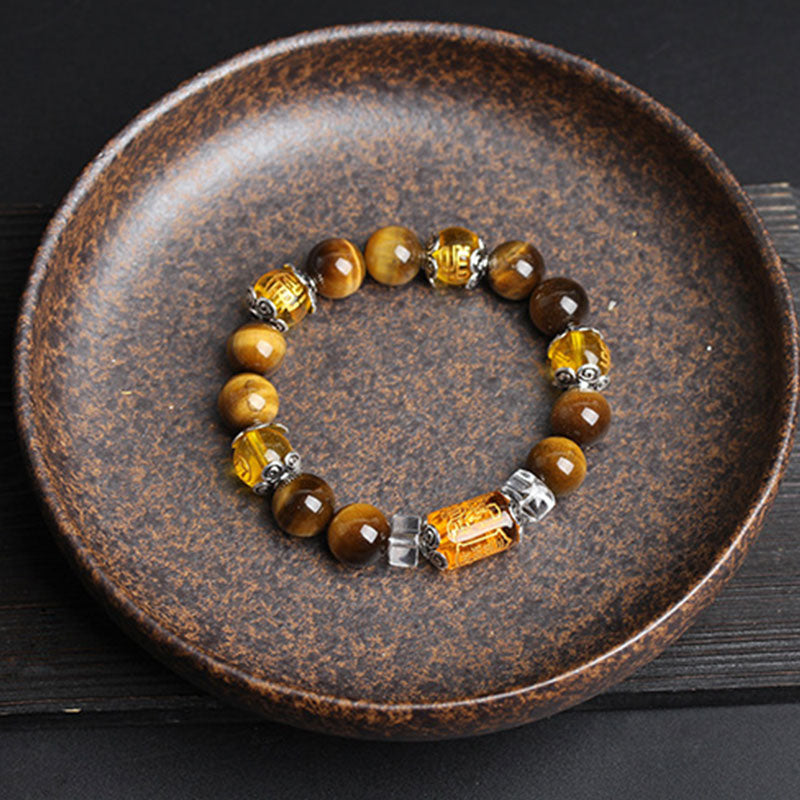 Tiger Eye Bead Fortune Prosperity Bracelet