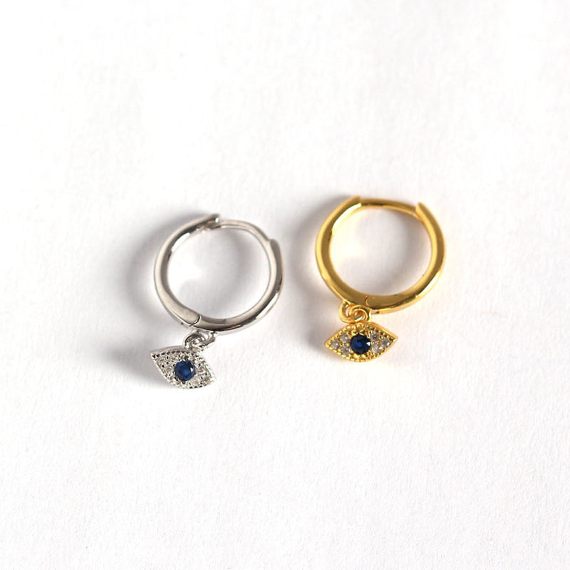 925 Sterling Silver Evil Eye Blessing Protection Stud Earrings