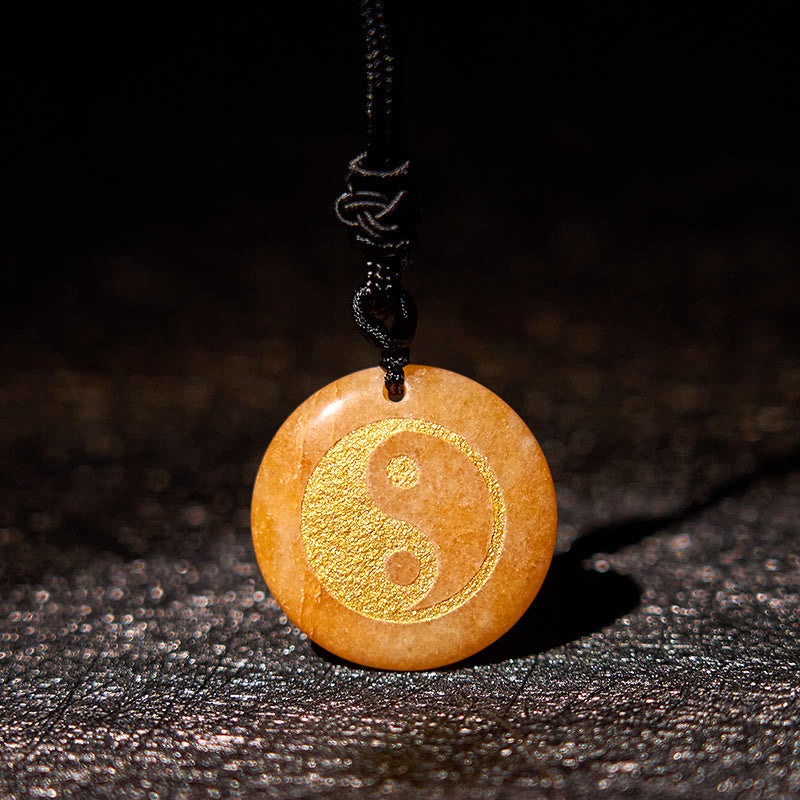 Various Crystal Amethyst Tiger Eye Green Aventurine Yin Yang Spiritual Necklace Pendant