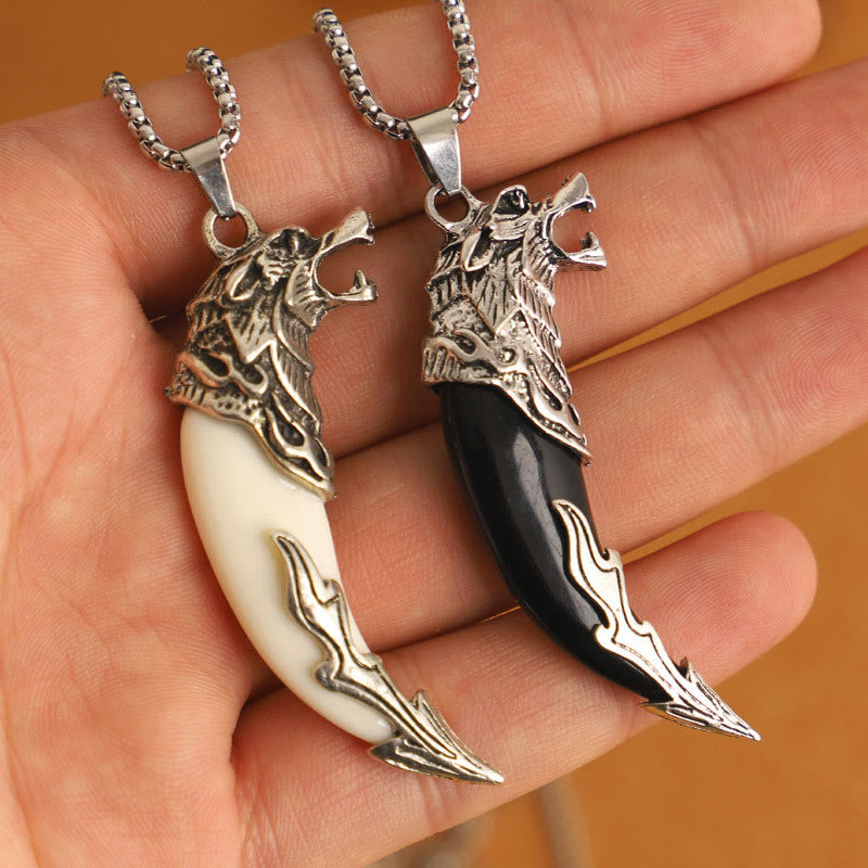 Imitation Wolf Tooth Titanium Steel Balance Necklace Pendant