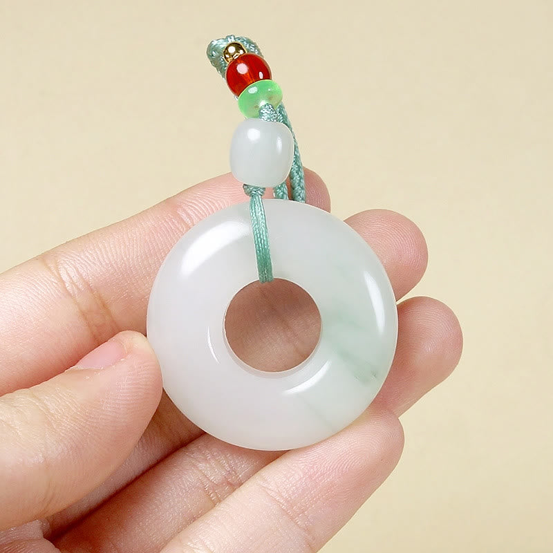 Natural Jade Peace Buckle Prosperity Necklace Pendant