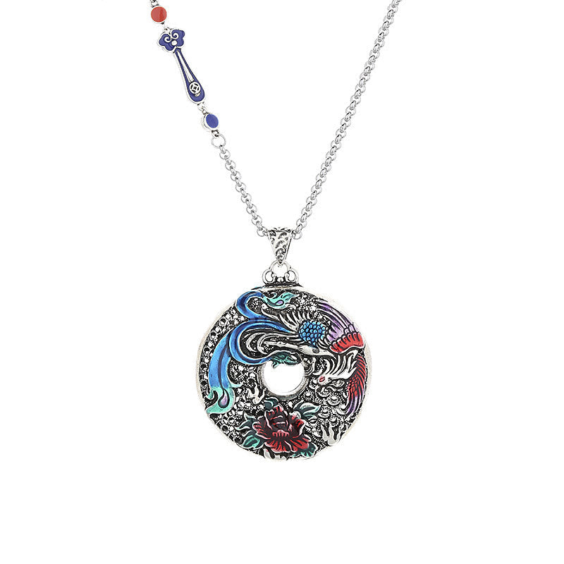 Phoenix Peony Flower Luck Protection Necklace Pendant (Extra 30% Off | USE CODE: FS30)