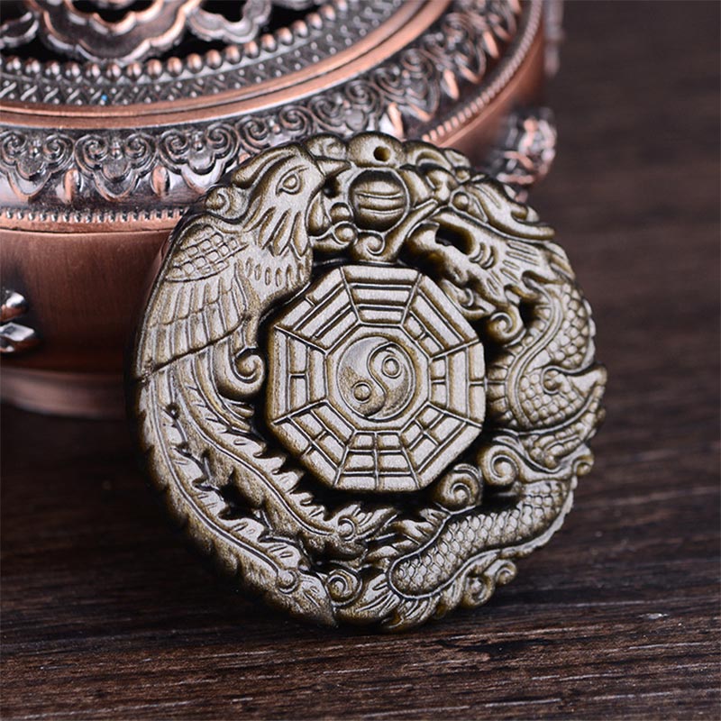 Golden Obsidian Healing Energy Necklace Pendant