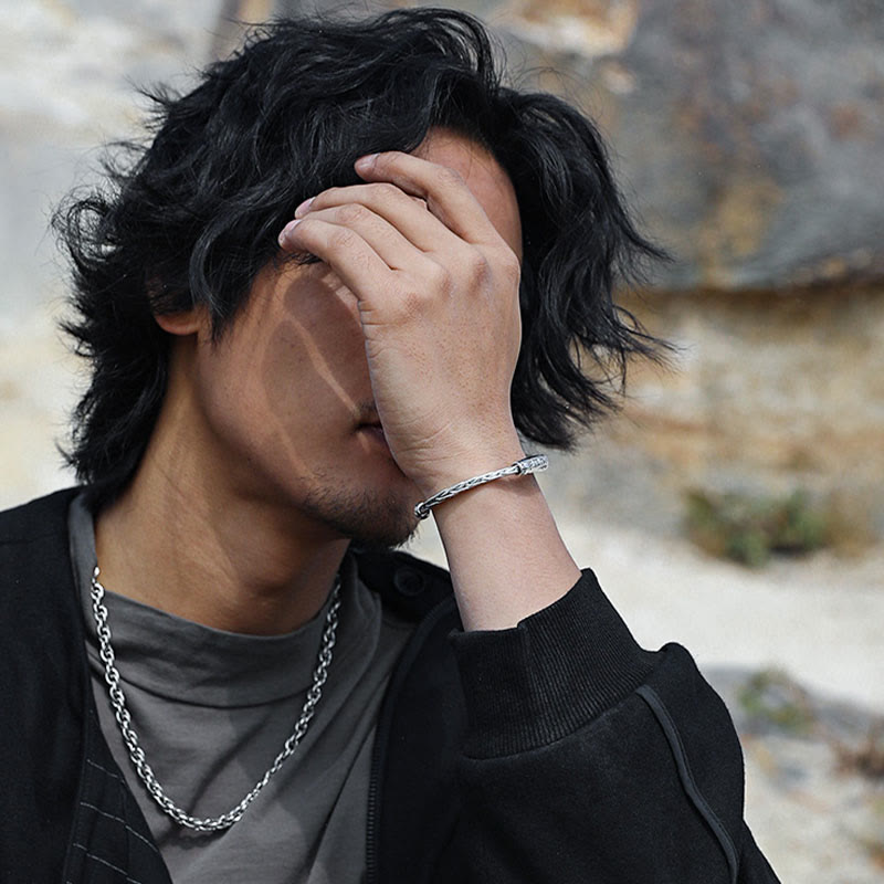 Tibet Om Mani Padme Hum Engraved Focus Cuff Bracelet Bangle