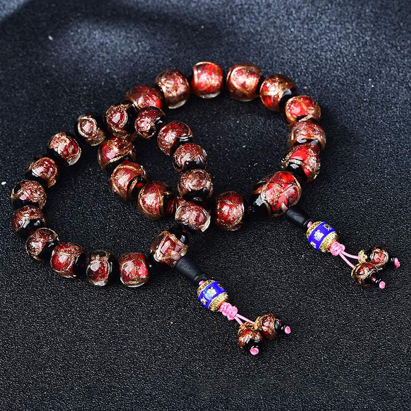 Tibetan Dragon Vein Agate Beaded Bracelet – 12mm & 14mm in Multi-Color Options