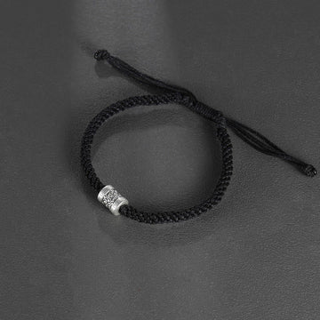 999 Fine Silver Auspicious Cloud Red String Minimalist Cord Bracelet