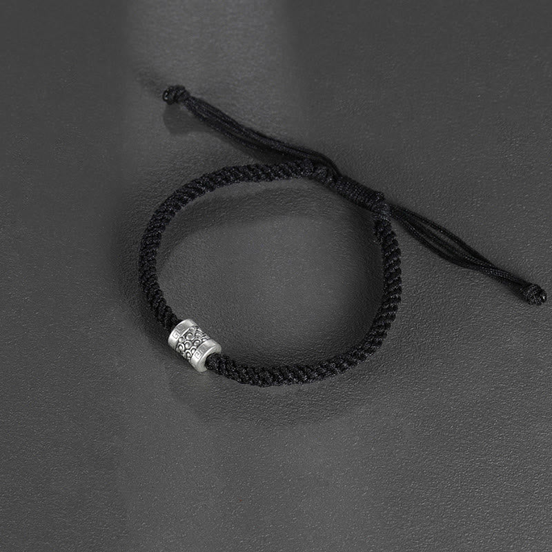 999 Fine Silver Auspicious Cloud Red String Minimalist Cord Bracelet