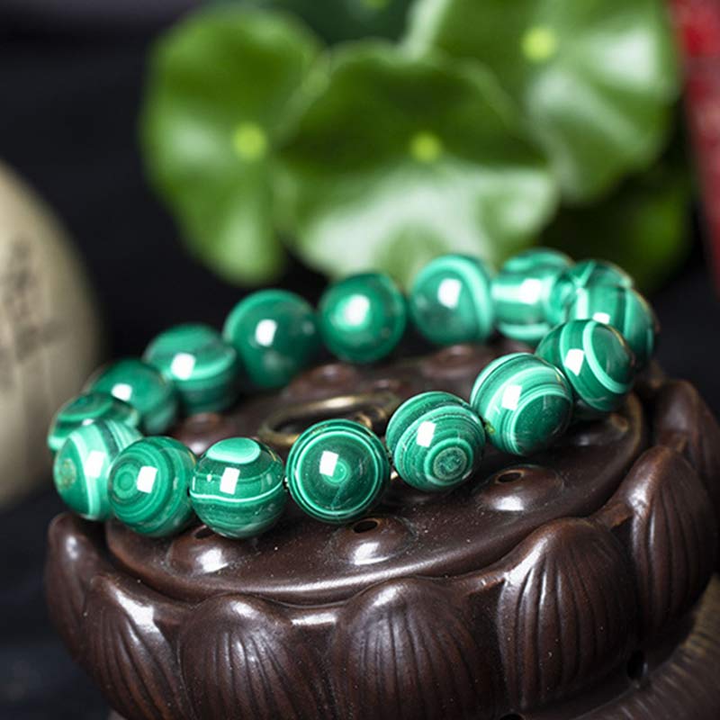 Natural Malachite Beaded Energy Balancing Bracelet