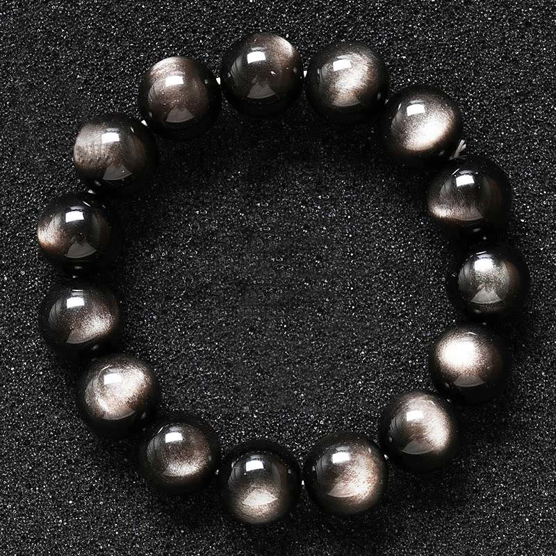 Natural Silver Sheen Obsidian Soothing Protection Bracelet