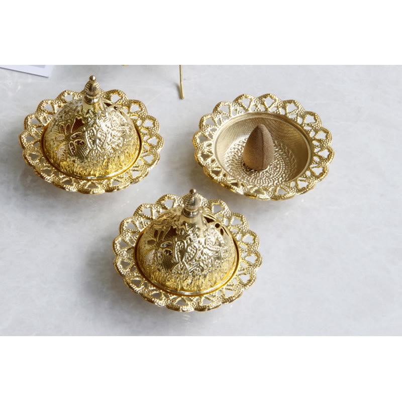 Tibetan Style Gold Mini Meditation Incense Burner