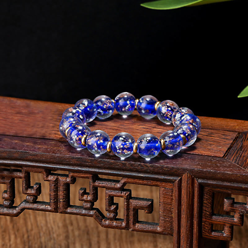 Handmade Luminous Liuli Glass Pixiu Gold Swallowing Beast Success Bracelet