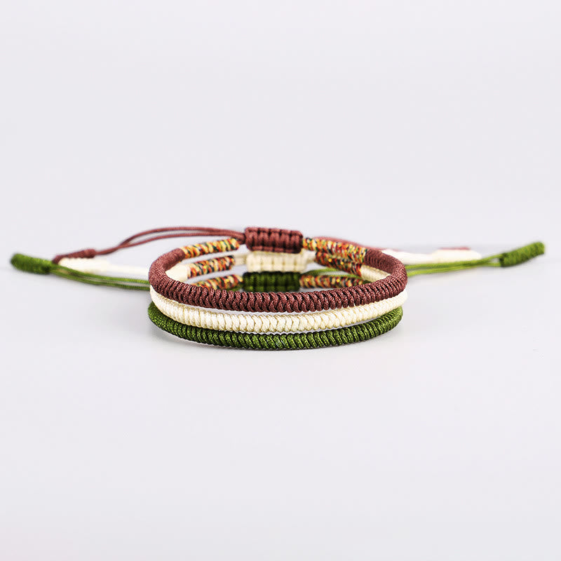 3Pcs Tibetan Handmade Multicolored Luck King Kong Knot Auspiciousness Bracelet