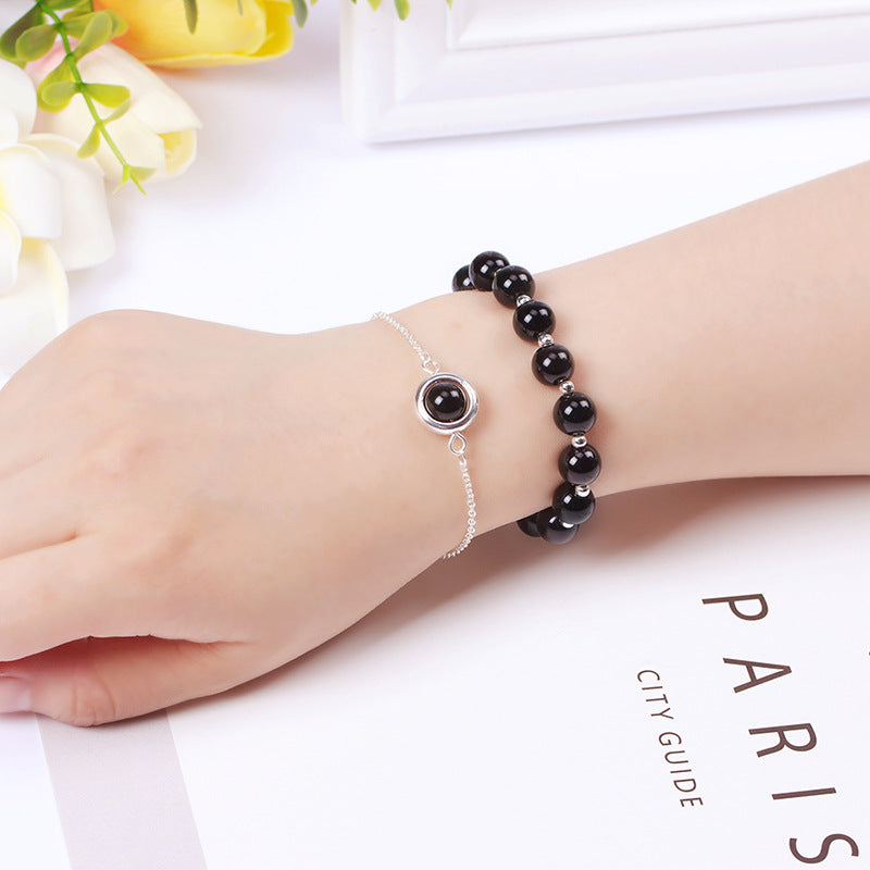 Sun Stone Strawberry Quartz Crystal Positive Bracelet