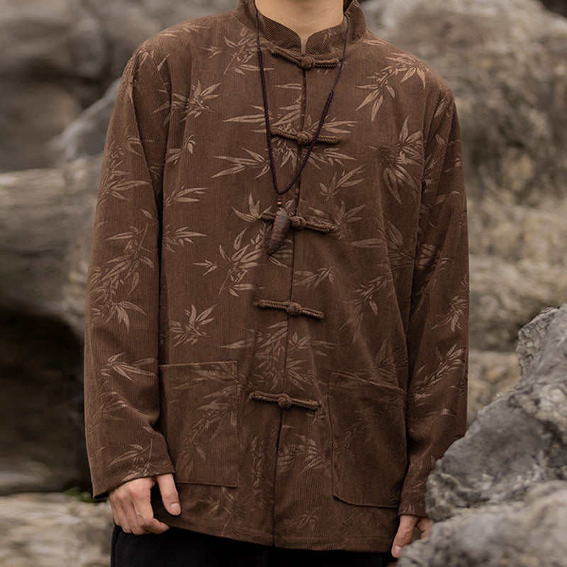 Breathable Handcrafted Bamboo Motif Tang Suit Jacket