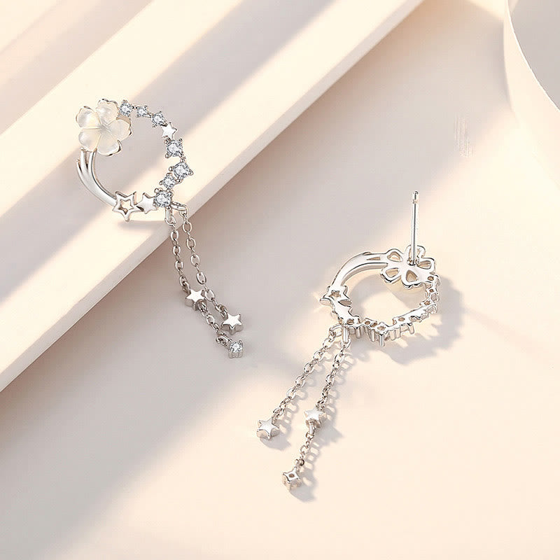 925 Sterling Silver Flower Butterfly Love Necklace Pendant Earrings Set