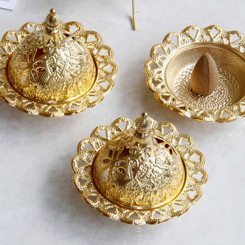 Tibetan Style Gold Mini Meditation Incense Burner