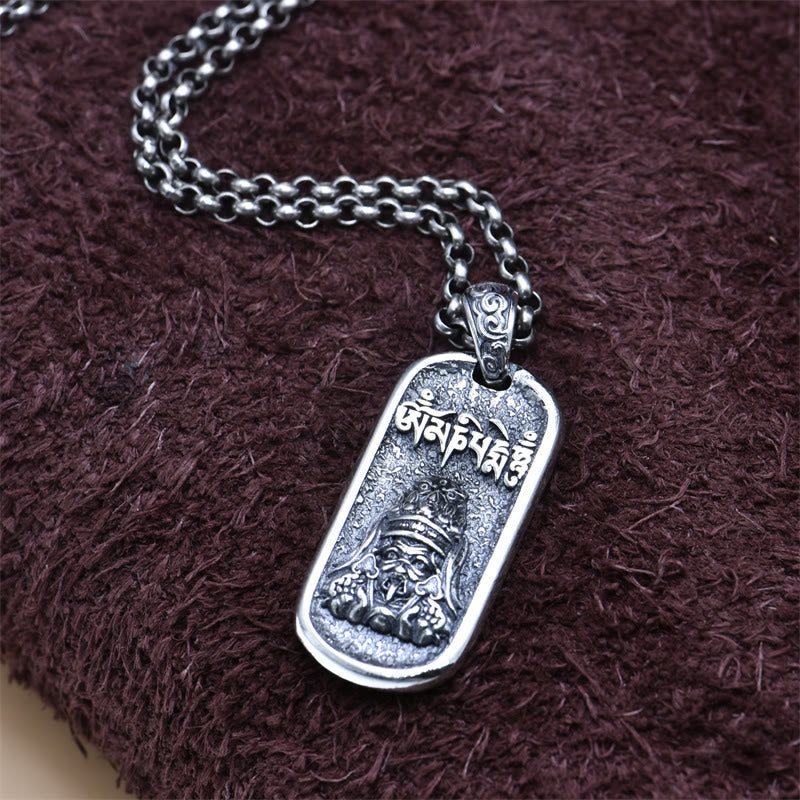 925 Sterling Silver Zakiram Goddess of Wealth Om Mani Padme Hum Peace Necklace Pendant