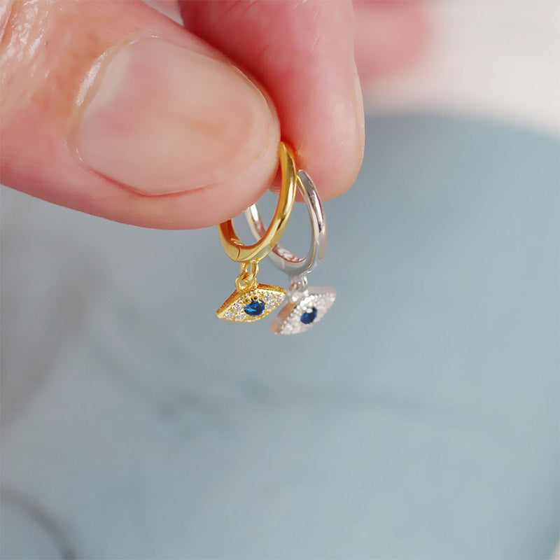 925 Sterling Silver Evil Eye Blessing Protection Stud Earrings