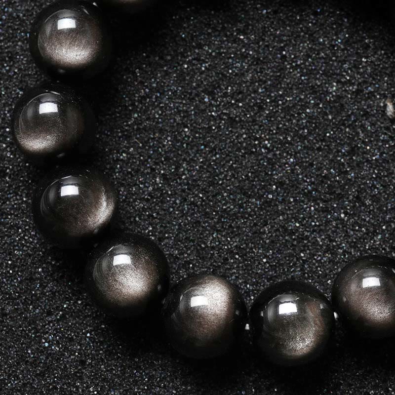 Natural Silver Sheen Obsidian Soothing Protection Bracelet