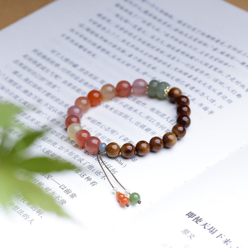 Multi-Element Kuka Seed, Yanyuan Agate & Hetian Jade Energy Bracelet