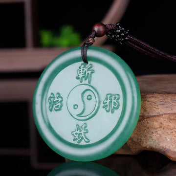 Green Aventurine Yin Yang Balance Necklace Pendant