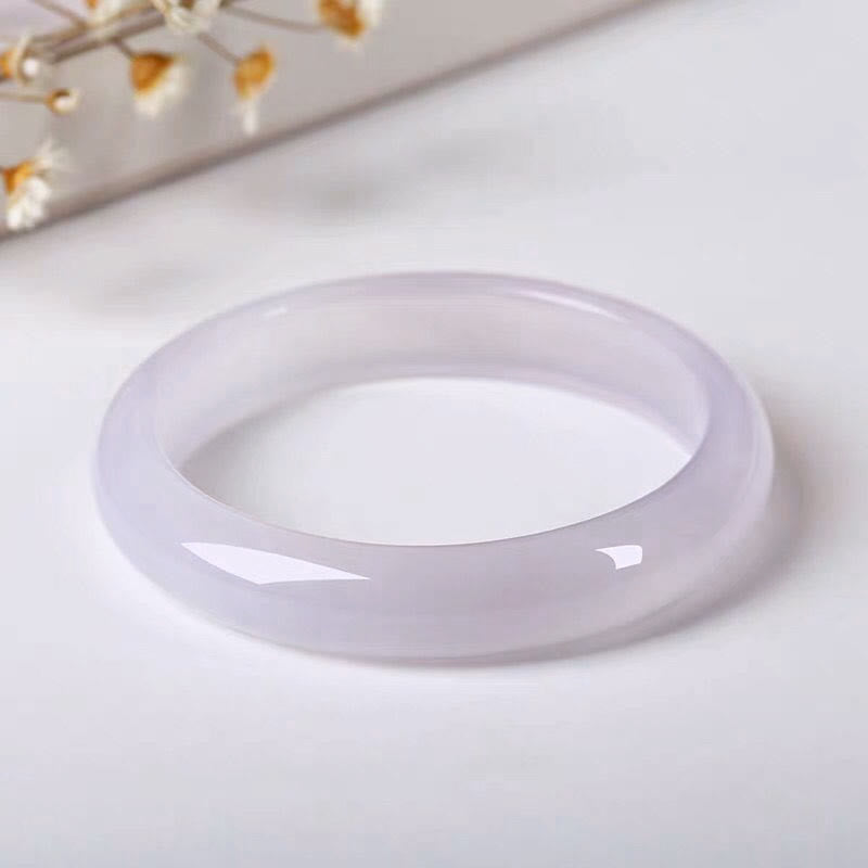 Natural Purple Jade Soothing Protection Bracelet Bangle