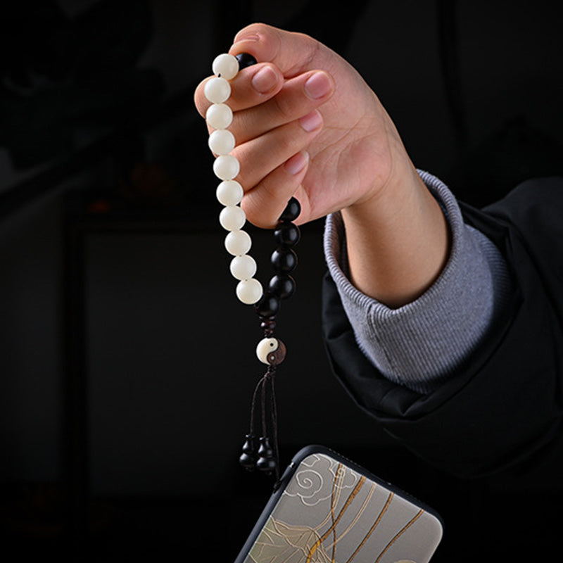 Ebony YinYang Protection Bracelet Decoration