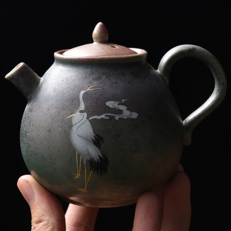 White Crane Cloud Chinese Gongfu Tea Ceramic Kung Fu Teapot