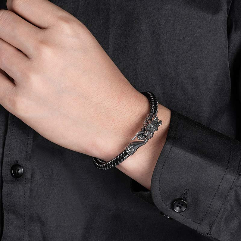 Dragon Titanium Steel Protection Luck Bracelet