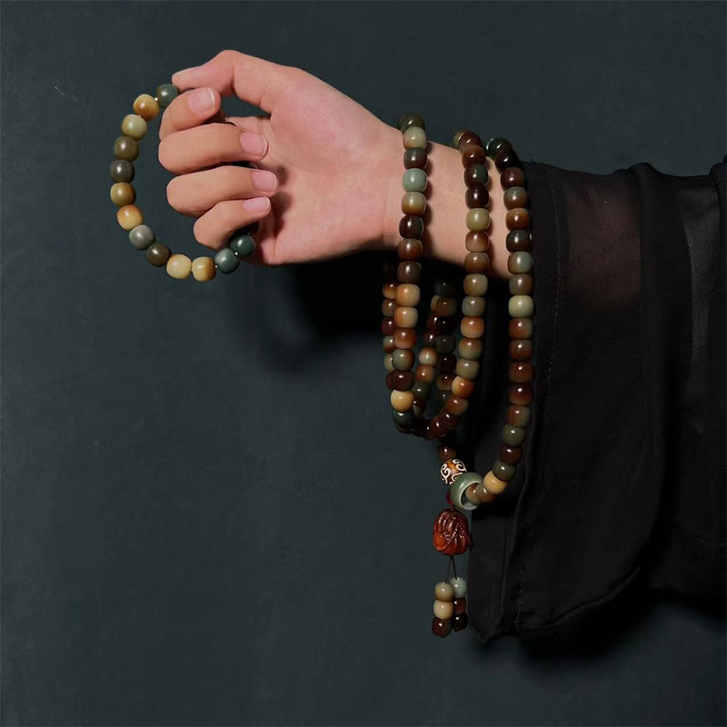 108 Mala Beads Bodhi Seed Peace Wisdom Bracelet Wrist Mala Pocket Mala