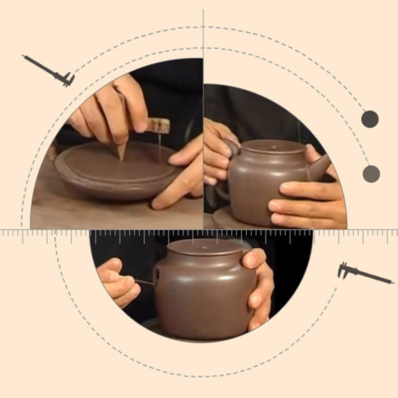 Yixing Semi-handmade Yellow Green Purple Clay Kung Fu Teapot 240ml