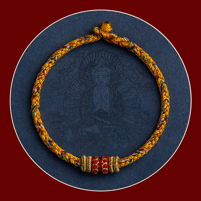 Tibet Handmade Chinese Zodiac Natal Buddha Luck Strength Braided String Bracelet