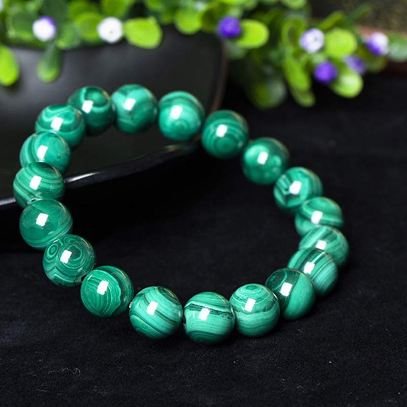 Natural Malachite Beaded Energy Balancing Bracelet