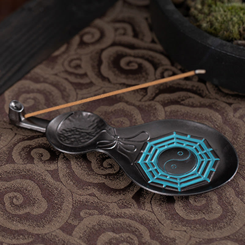 Traditional Copper Wu Lou Gourd Yin Yang Bagua Blessing Incense Burner