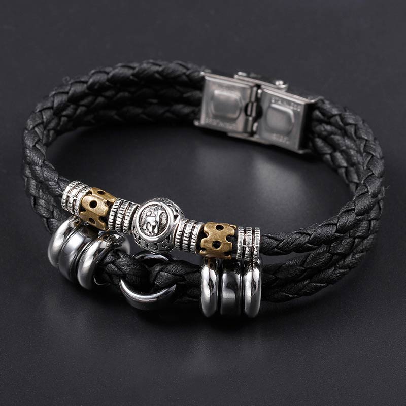 Hematite Grounding Bead Bracelet with 12 Zodiac Constellation Charms