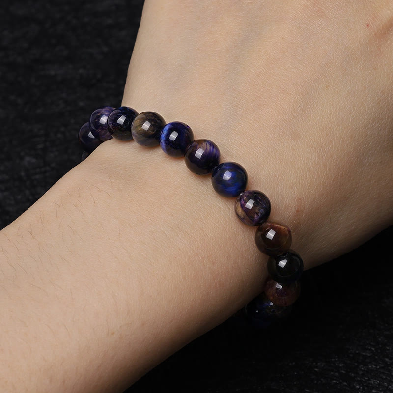Natural Purple Tiger Eye Protection Strength Bracelet