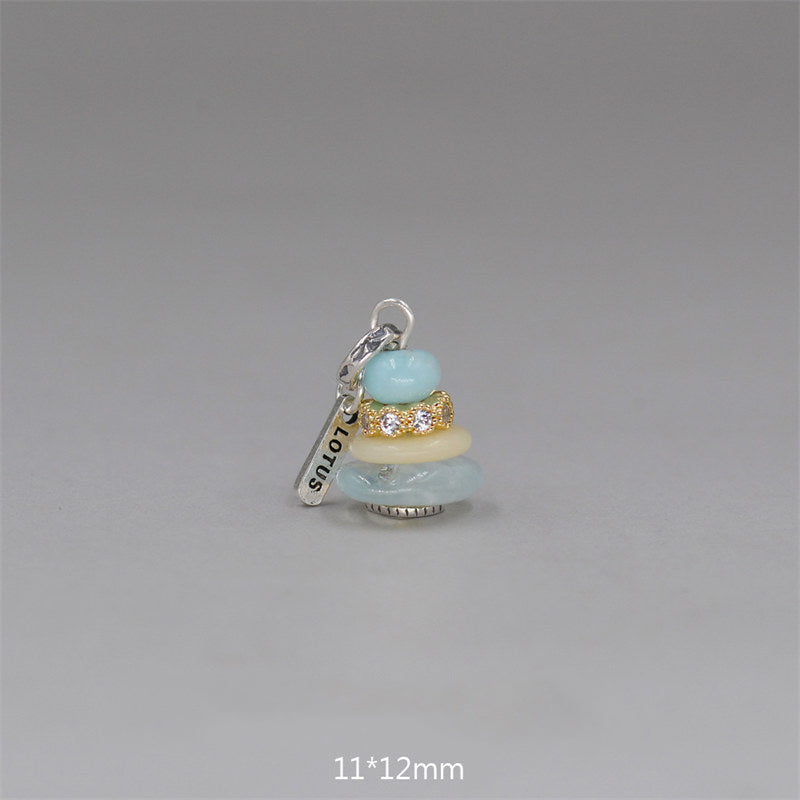 Zen Cairn Labradorite Various Crystals Calm Pendant Necklace