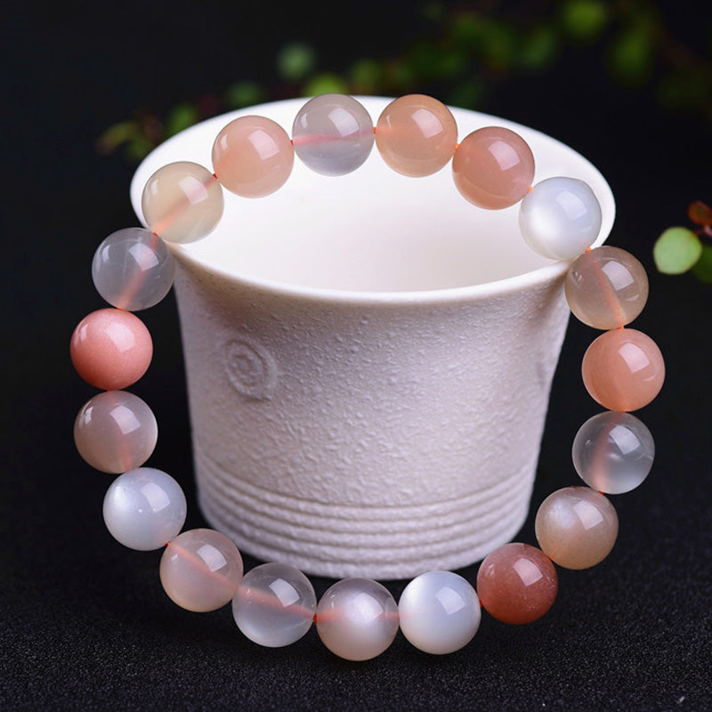 Natural Moonstone Beaded Energy Bracelet for Emotional Balance