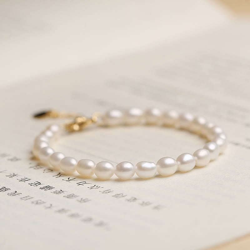 14K Gold Plated Natural Pearl & Seashell Charm Bead Bracelet with Amethyst or Red Agate
