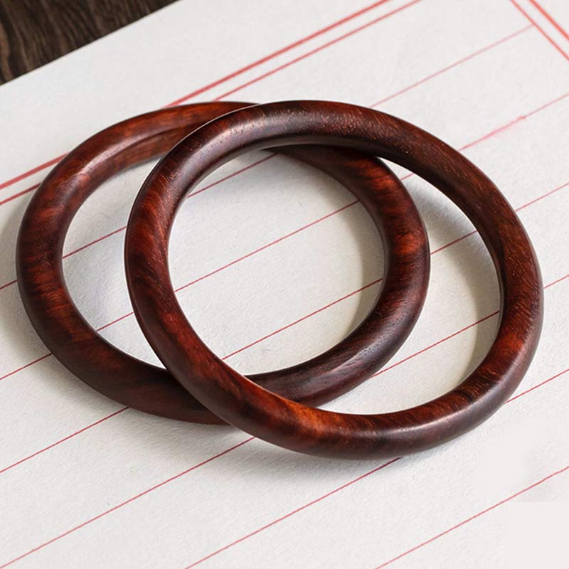 Tibetan Small Leaf Red Sandalwood Ebony Green Sandalwood Protection Bracelet Bangle