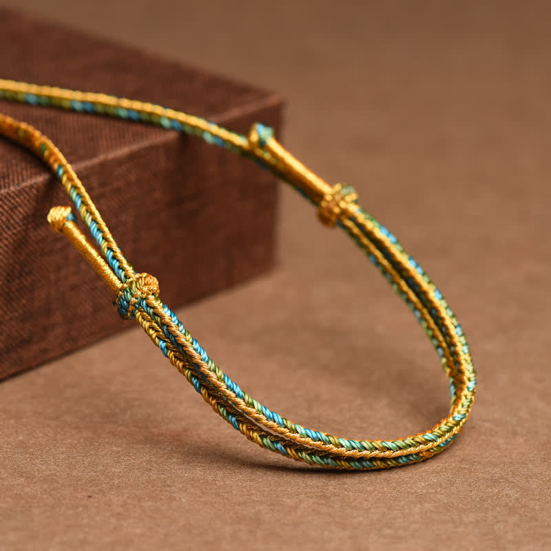 Colorful String Copper Wealth Necklace Pendant