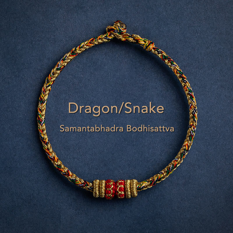 Tibet Handmade Chinese Zodiac Natal Buddha Luck Strength Braided String Bracelet