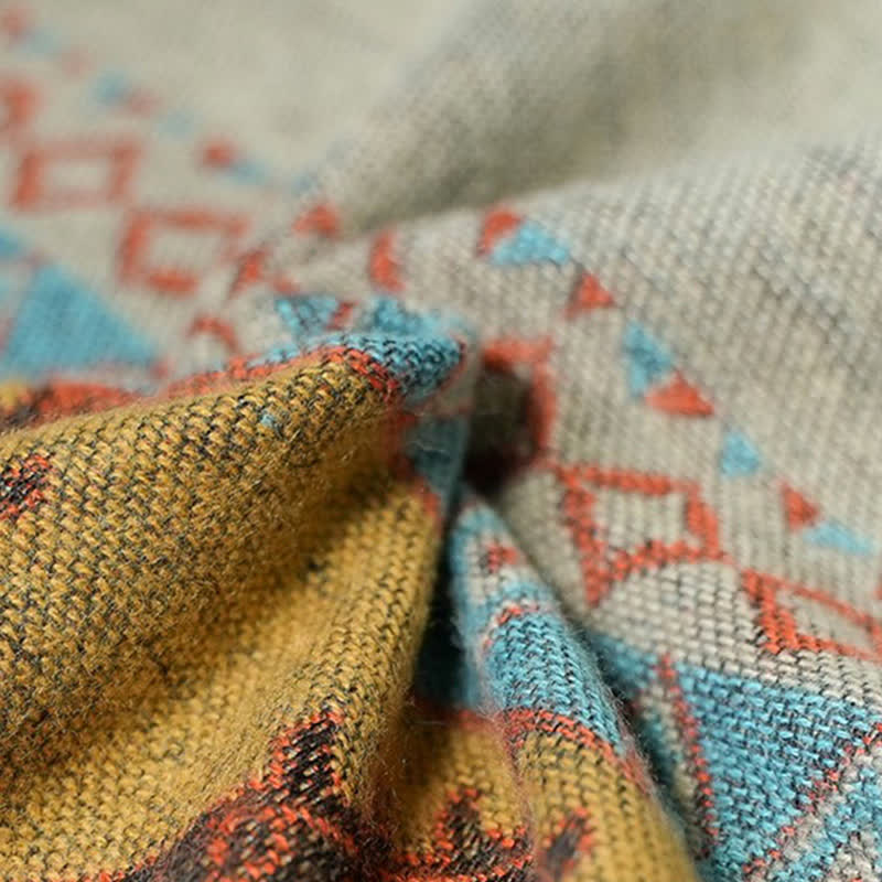 Tibetan Shawl Diamond Pattern Winter Warm Cloak Scarf