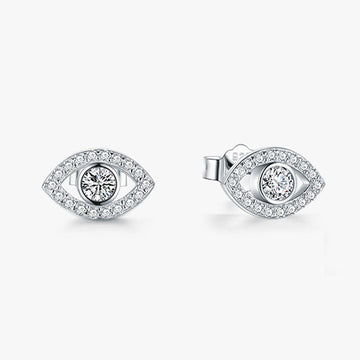 925 Sterling Silver Evil Eye Symbol Protection Stud Earrings