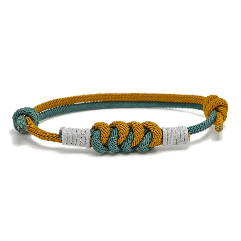 Minimalist Hand-Braided Copper Vajra Knot Red String Bracelet
