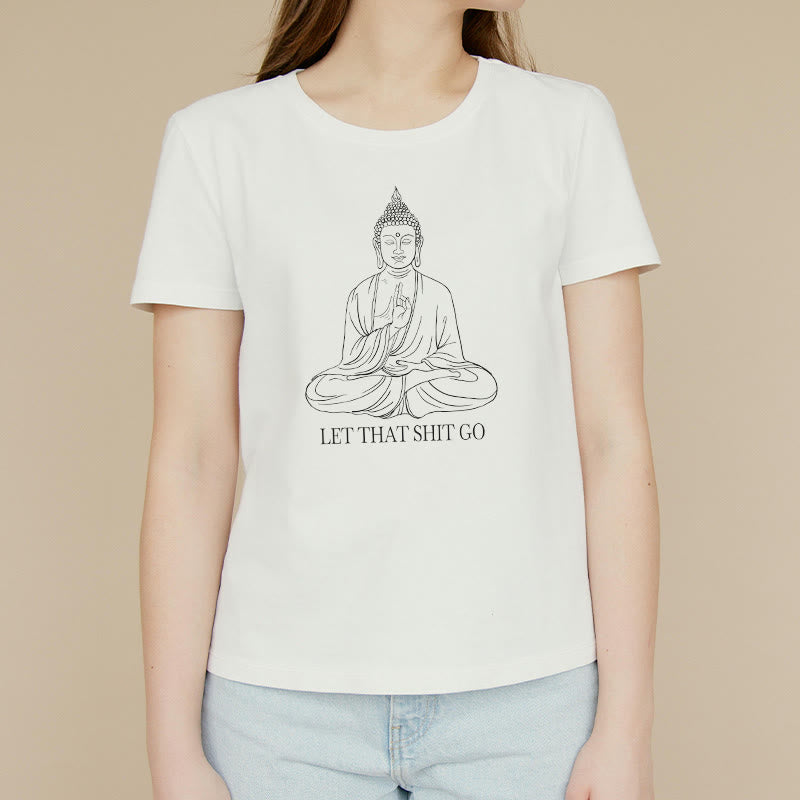 Soft Cotton Crewneck Let It Go Mindful Mantra Tee
