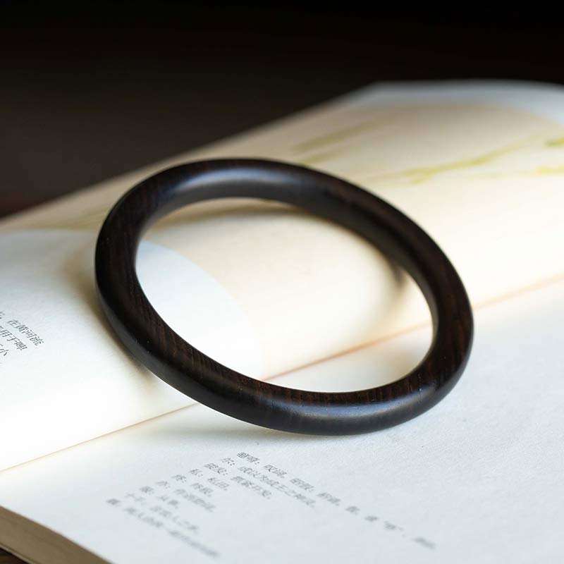 Tibetan Small Leaf Red Sandalwood Ebony Green Sandalwood Protection Bracelet Bangle